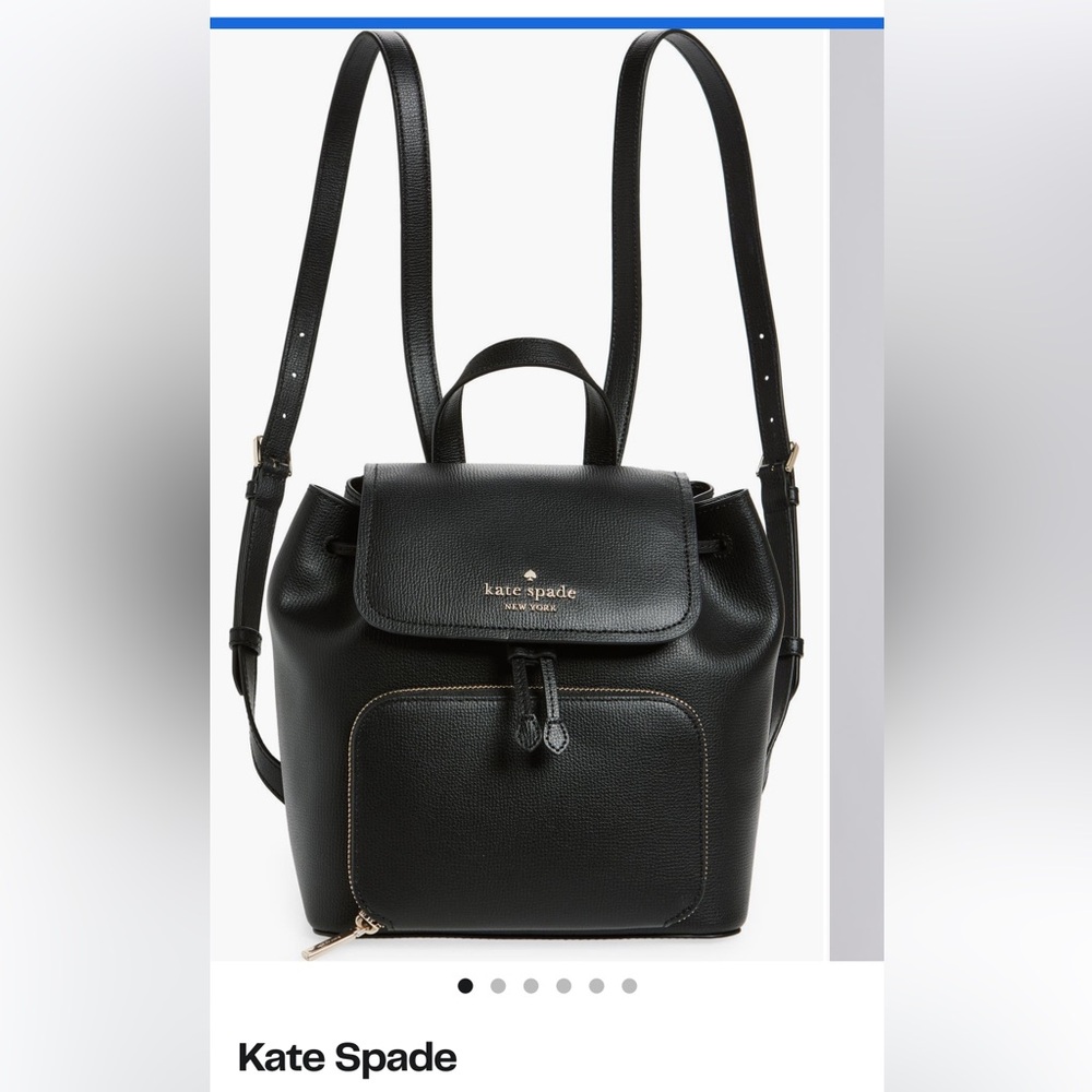 Kate Spade Black Leather Backpack
